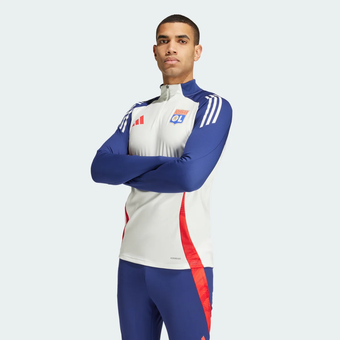 Detalle de Sudadera entrenamiento Olympique de Lyon Tiro 24 de Adidas — blanco