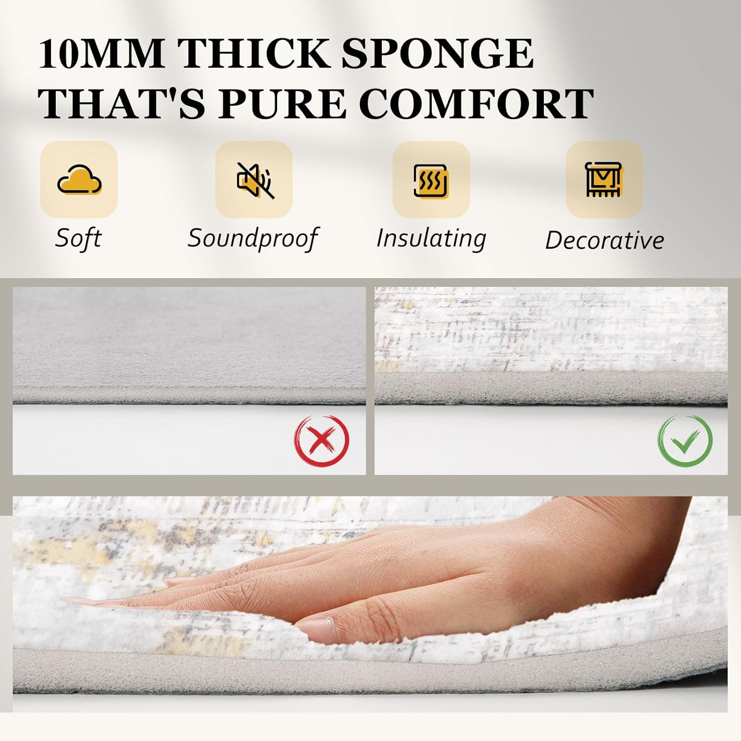 Thumbnail 3 de Vamcheer Alfombra de Salón Lavable Antideslizante 🌟 160x230