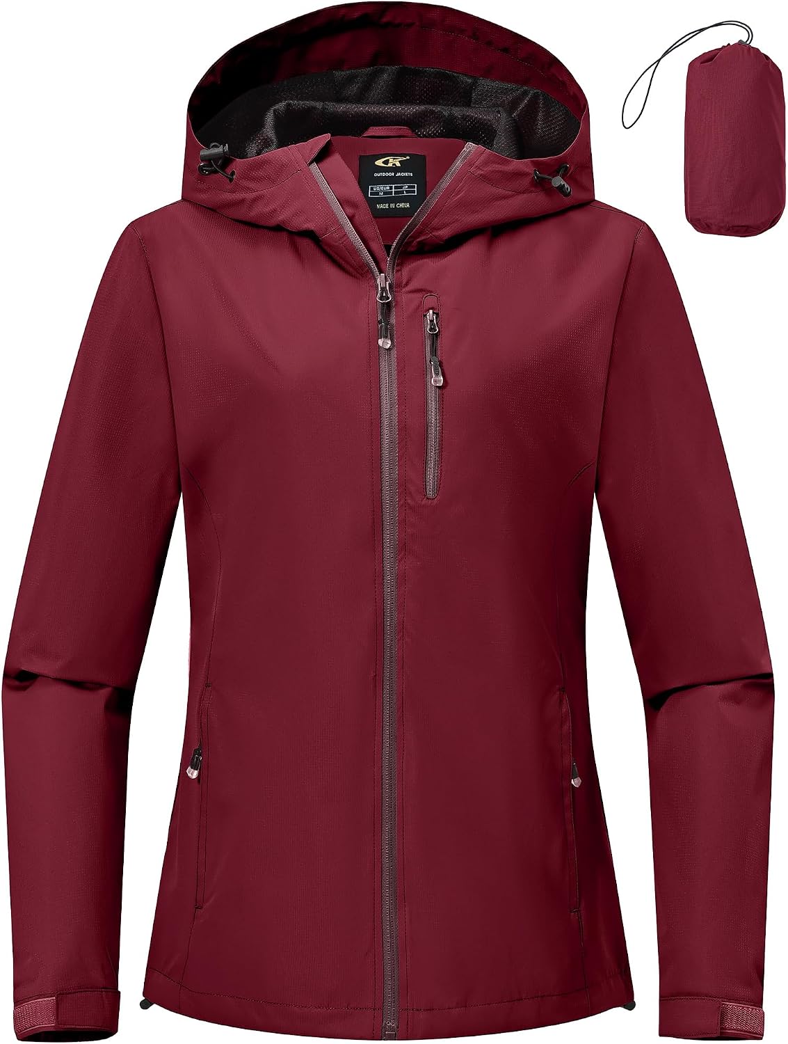 Detalle 2 de Tyhengta Women’s Waterproof Rain Jacket (Packable, Hooded) with Zip Pockets