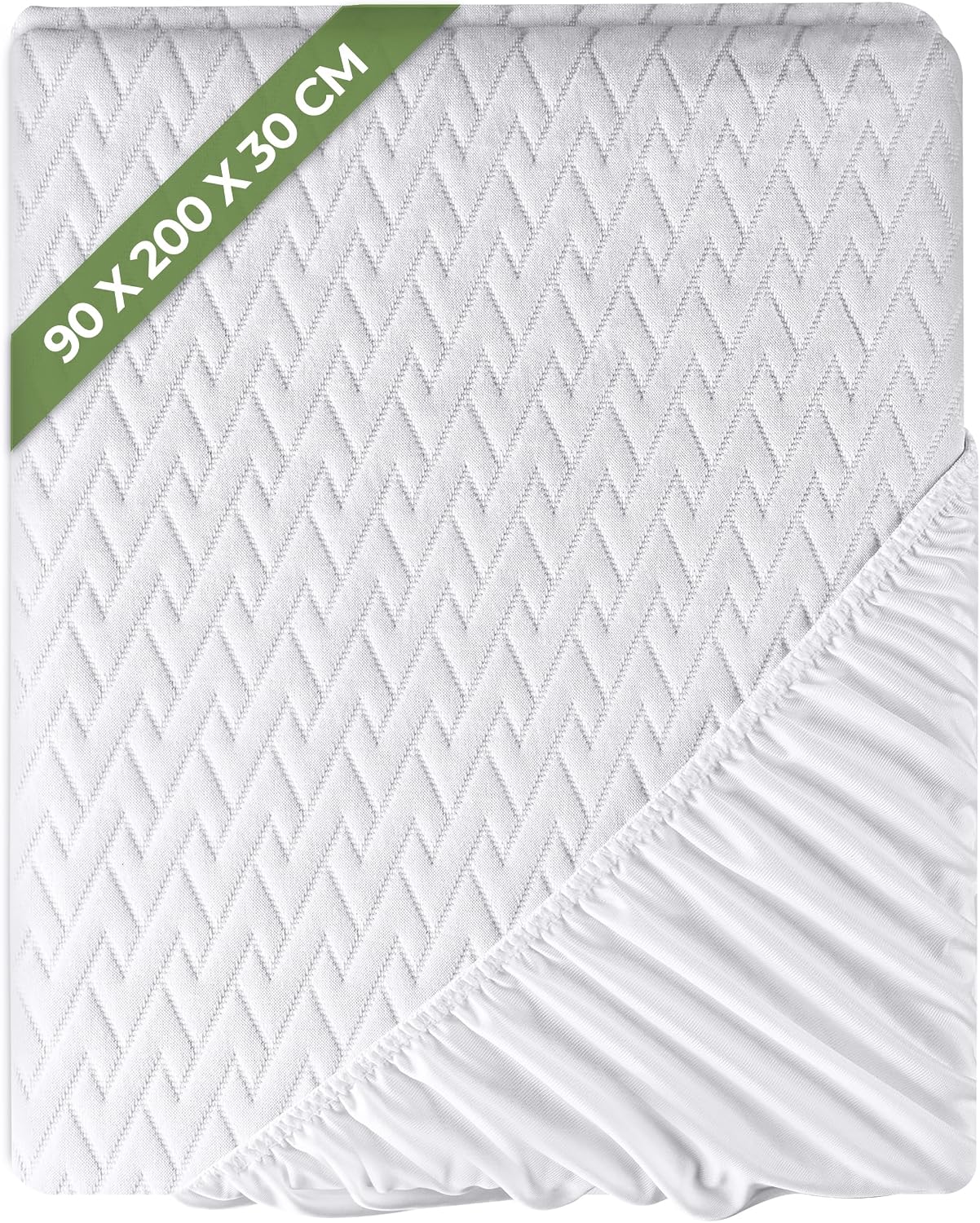 Detalle 2 de Coprimaterasso Impermeabile Utopia Bedding 90 x 200 cm – Design Zigzag e Tessuto 3D Morbido