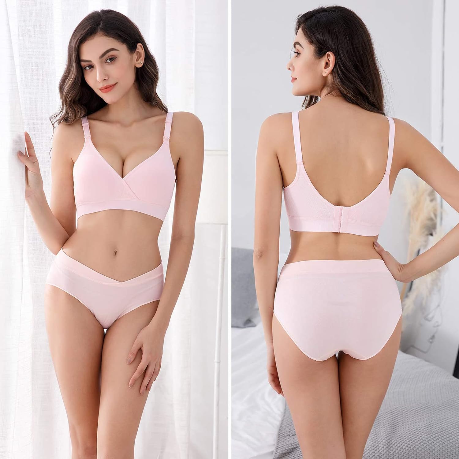 Thumbnail 5 de Vinfact Nursing Bra 3 Pack Seamless V Neck Maternity Bra