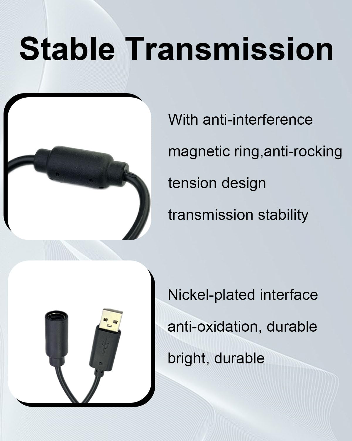 Thumbnail 6 de SEYUGOPTI 2-Pack USB Breakaway Cable for Xbox One/Series X|S, Xbox 360 & PC