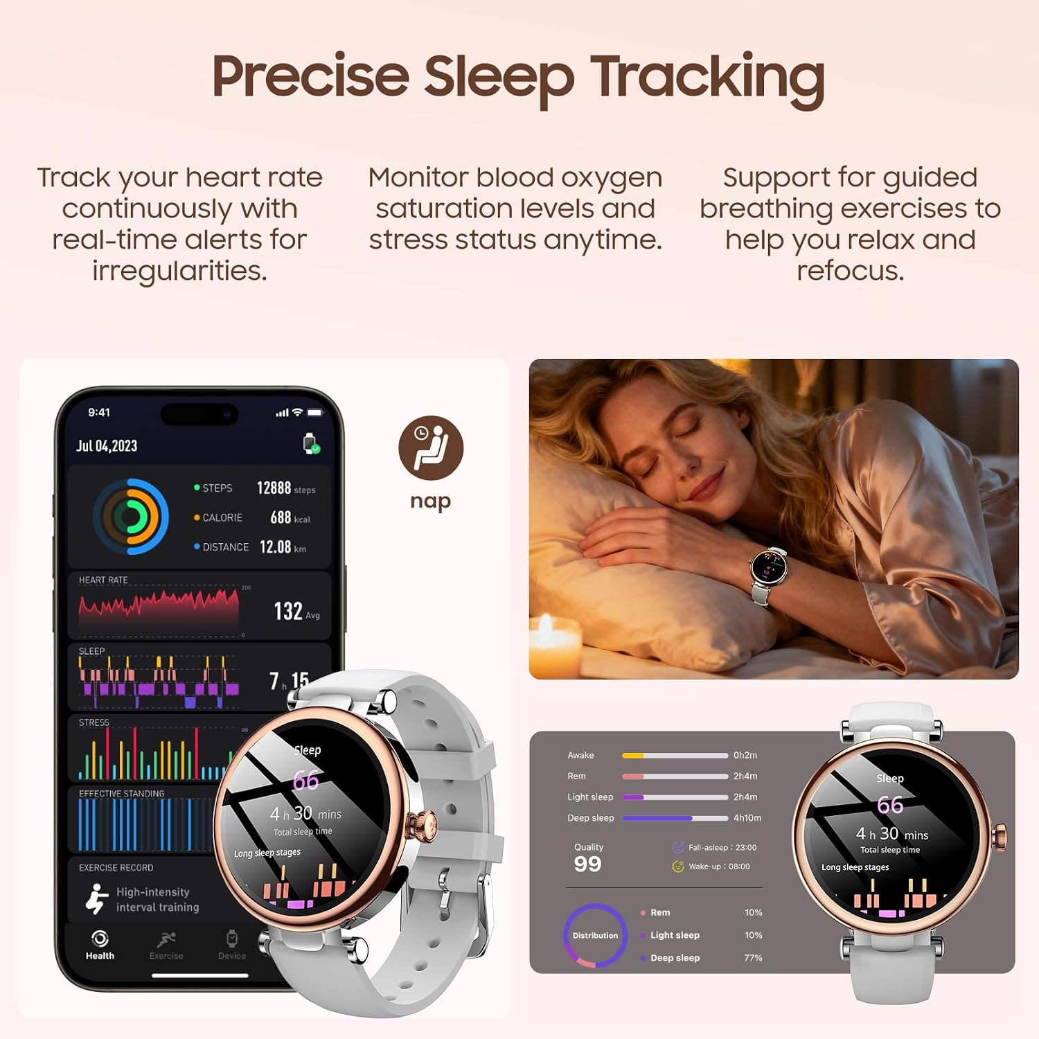 Detalle de TOZO S8 AMOLED smartwatch 1.32-inch