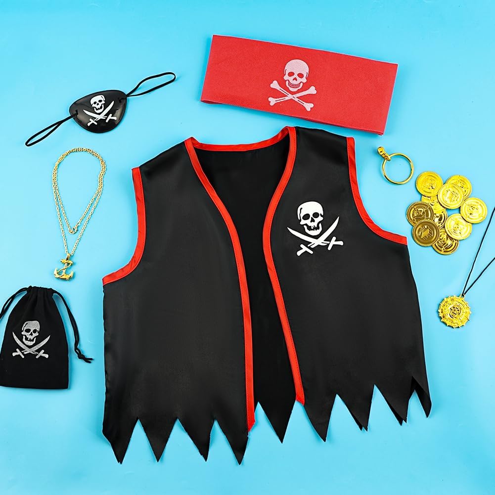 Thumbnail 3 de AOOWU Deguisement Pirate Enfant 8 pièces 🎭