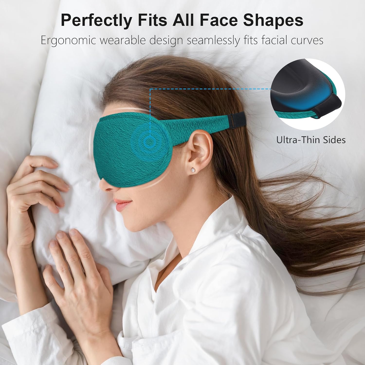 Detalle 2 de Gritin Blackout Sleep Mask โ Ergonomic 3D Cutout ๐ด