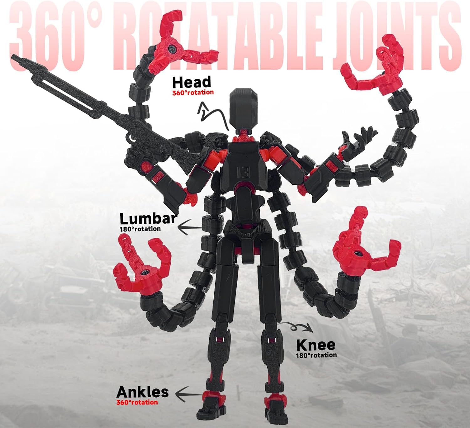 Thumbnail 3 de PkghoKids Assembly Completed T 13-Joint 3D Printed Robot Figure