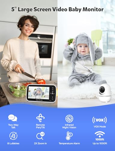 Thumbnail 1 de GoodBaby 5" Baby Monitor with Camera and Audio No WiFi
