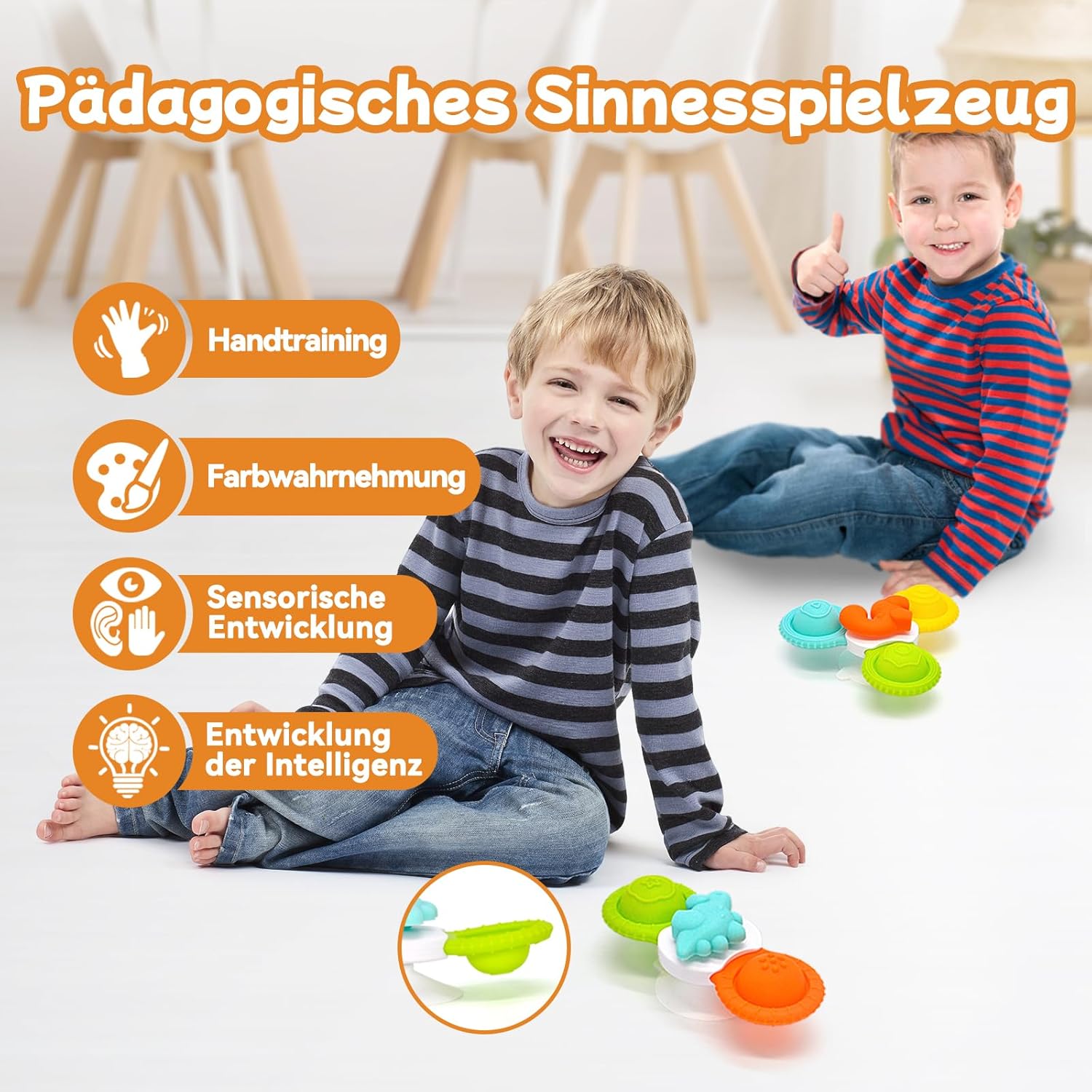 Thumbnail 3 de ECHOCUBE Suction Cup Spinner (3 pack) sensory bath toys for toddlers aged 3+