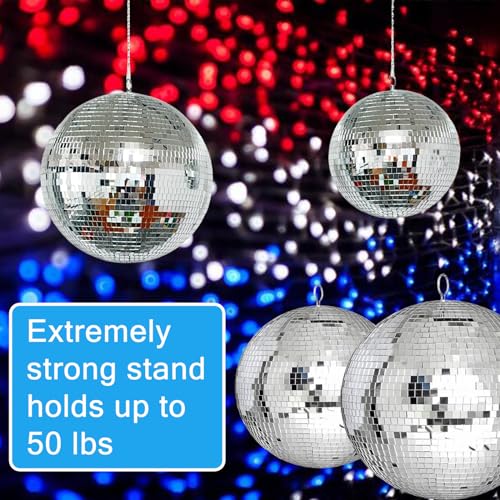 Detalle 2 de Alytimes Mirror Disco Ball - 8-Inch Silver Hanging Party Decoration