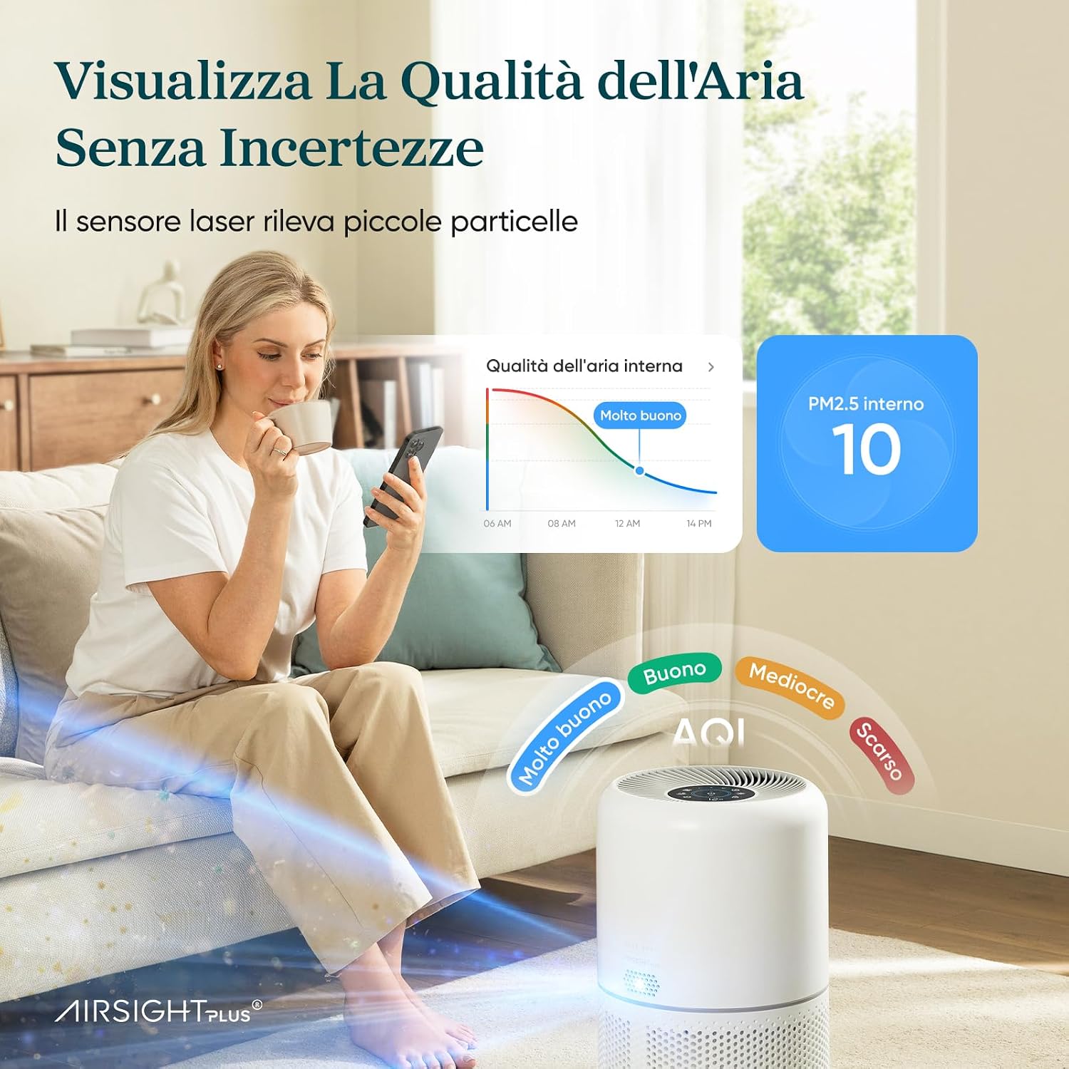 Detalle 2 de LEVOIT Core 300S purificatore aria 54m²