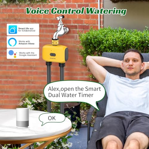 Detalle de AnseTo Programador Riego WiFi para Jardines y Zonas Exteriores con 2 Salidas