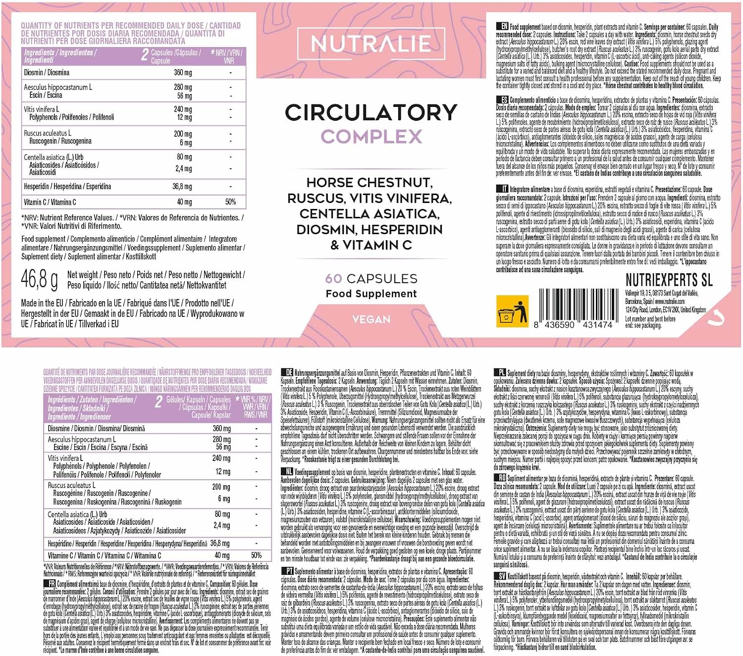 Thumbnail 5 de Circulación Complex 1330mg Nutralie 60 cápsulas