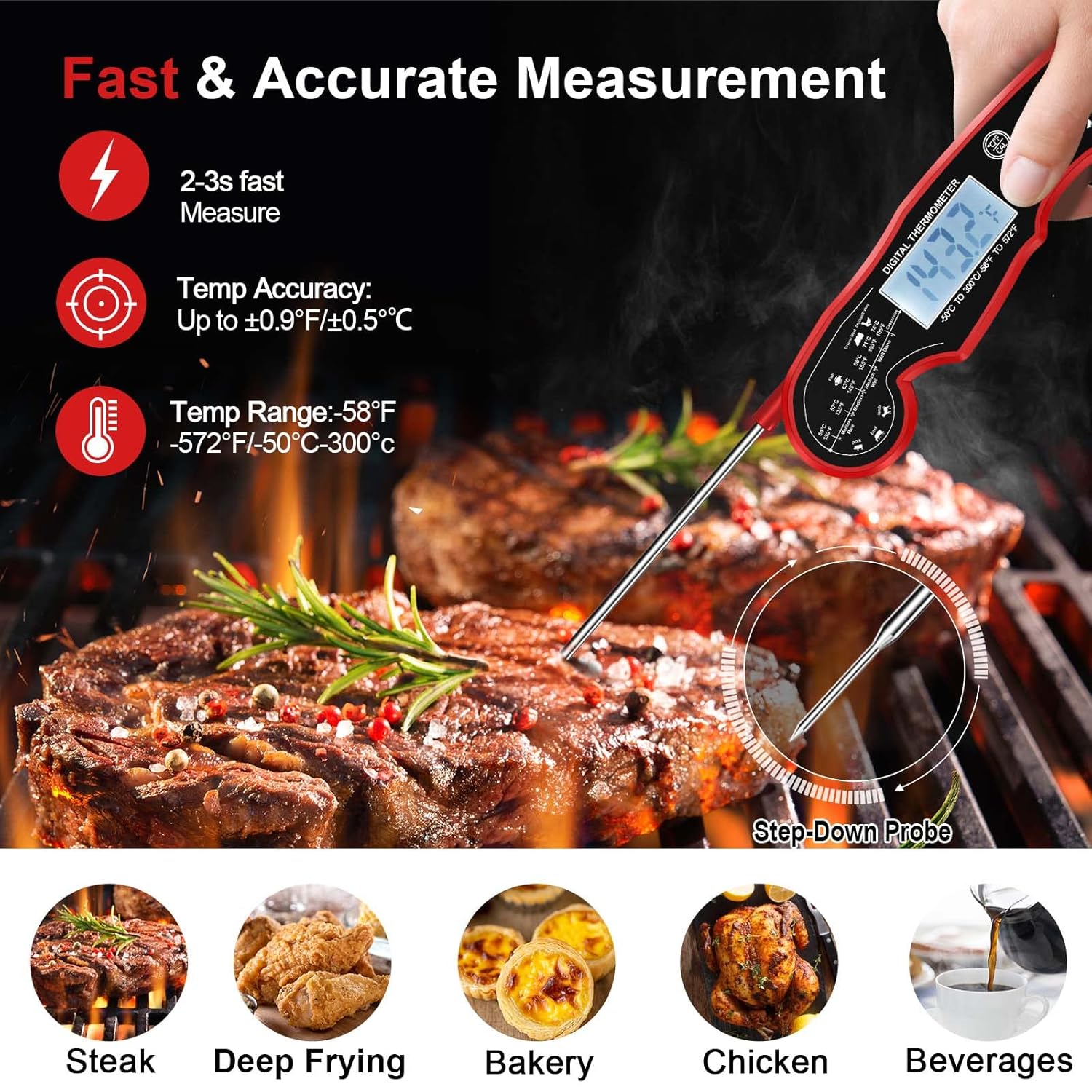 Thumbnail 1 de ANDAXIN Meat Thermometer 1°F 🍖
