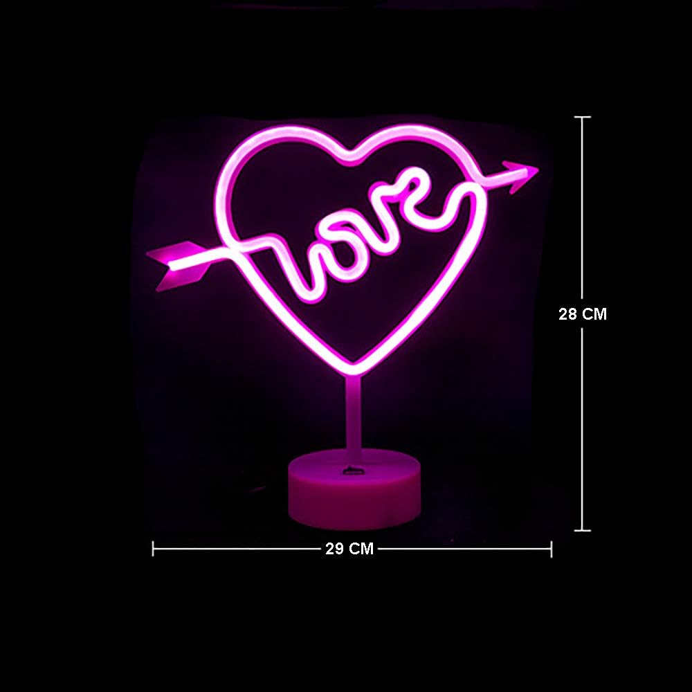 Detalle de LED Cupid's Bow Shape Neon Light Sign – Love in Heart Pink Marquee Light