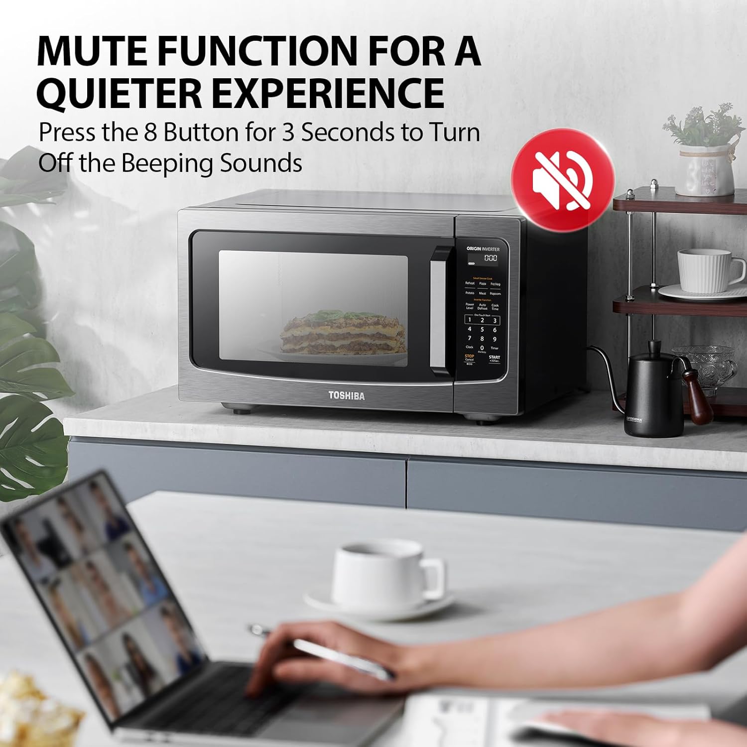 Thumbnail 4 de TOSHIBA ML-EM45PIT(BS) 1.6 Cu.ft countertop microwave