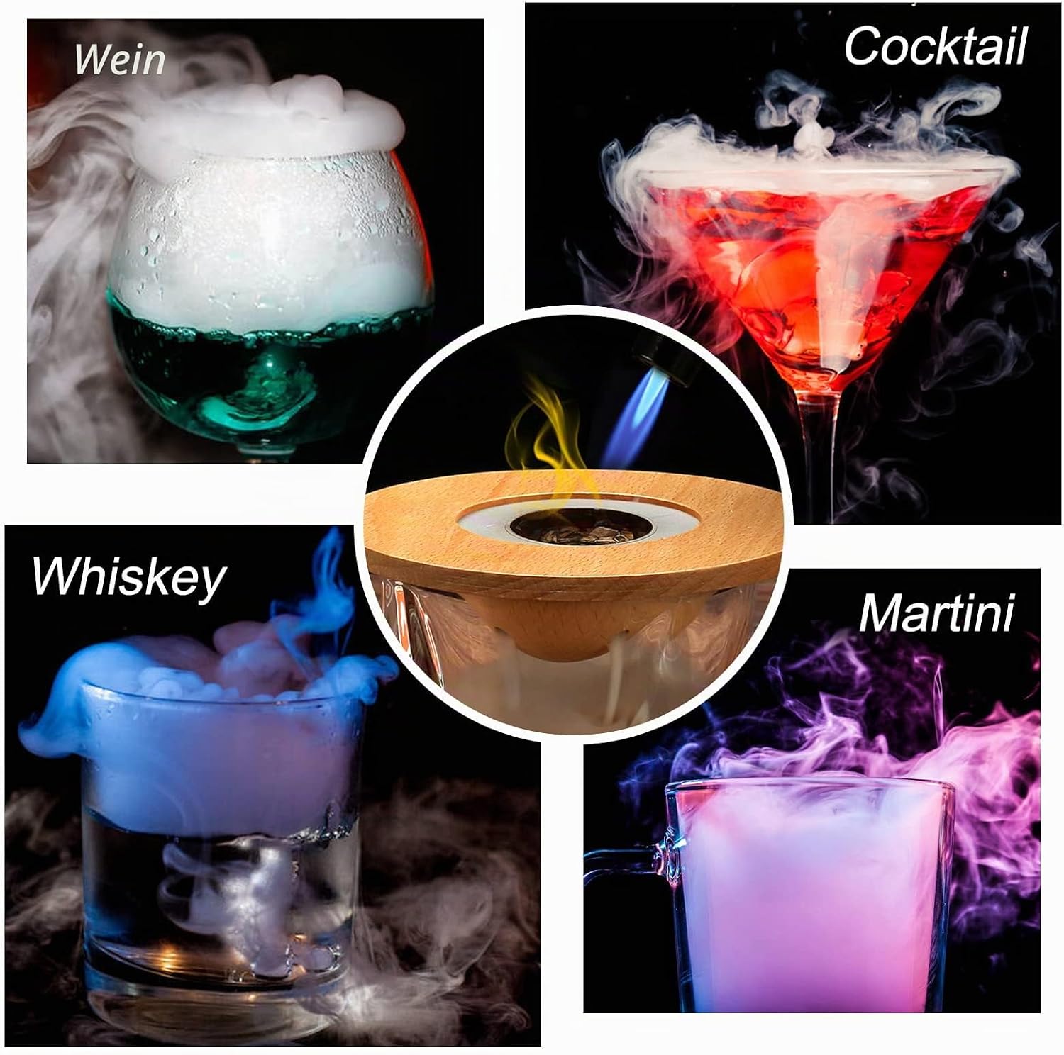 Thumbnail 4 de TMEOIIPY Cocktail Smoker Kit 4 Holzchips