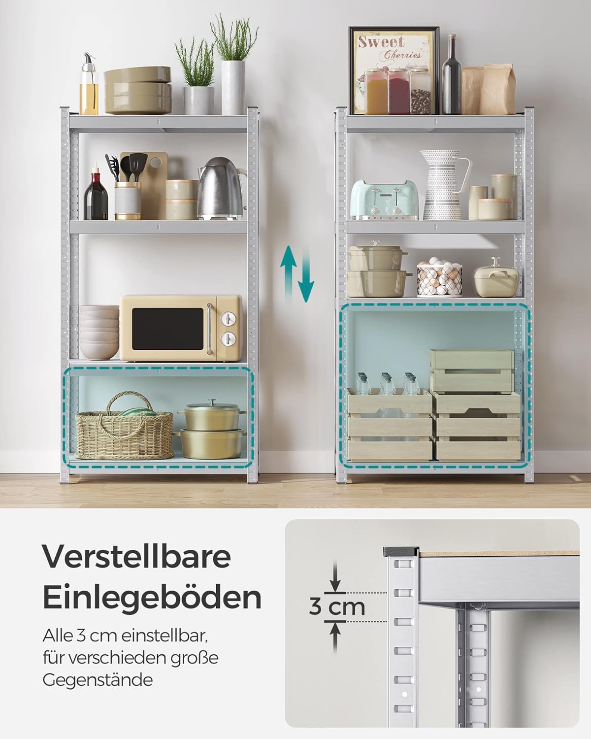 Thumbnail 4 de SONGMICS Schwerlastregal 2er-Set 520 kg