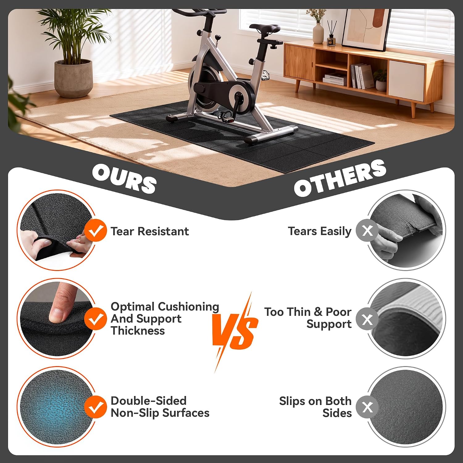 Detalle 2 de Stepwaver Treadmill Mat, 63 x 30-Inch Foldable PVC Floor Protector