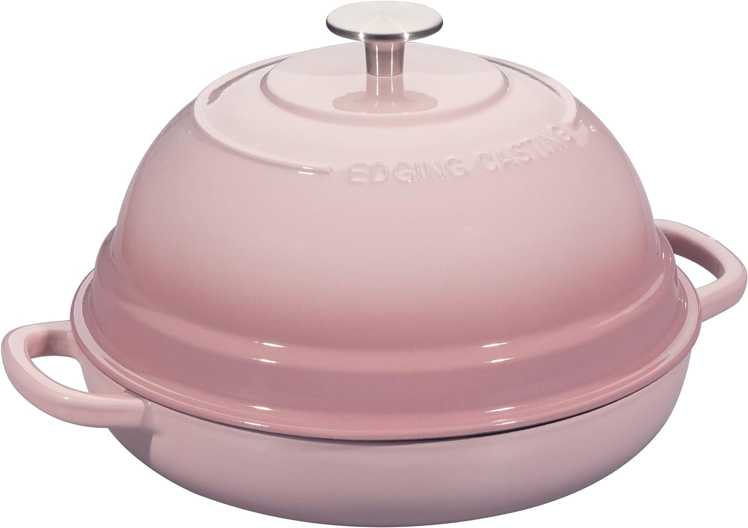 Thumbnail 3 de Edging Casting 6-Quart Enameled Cast Iron Dutch Oven Pot with Lid (Pink) for Bread Baking