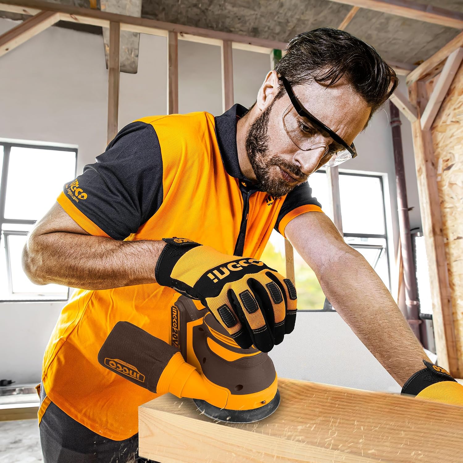 Thumbnail 1 de INGCO 20V Cordless Random Orbit Sander 125mm (CROSLI20021) – Brushless, 6 Speeds, 2.0Ah Battery