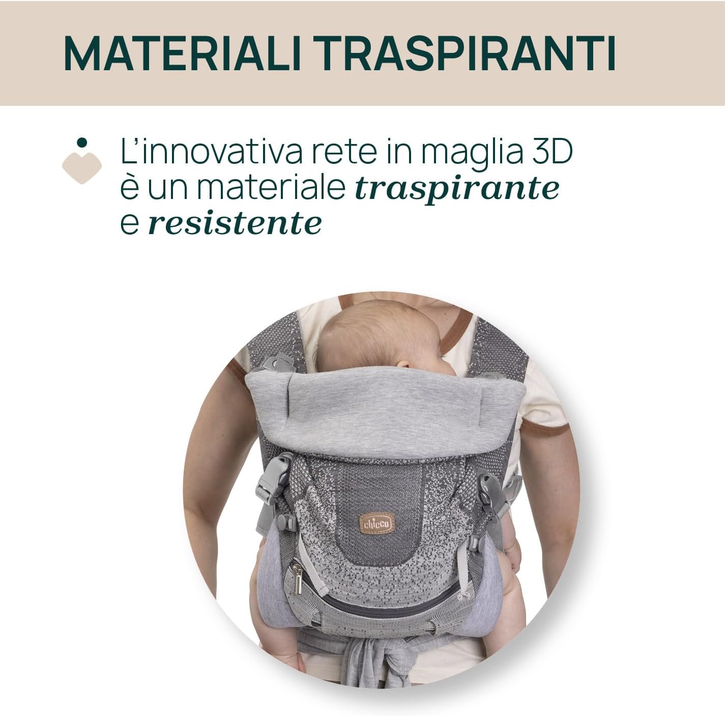 Thumbnail 4 de Chicco Airy Hip Fit Marsupio Ergonomico 3-in-1 – Flyknit traspirante e supporto base removibile