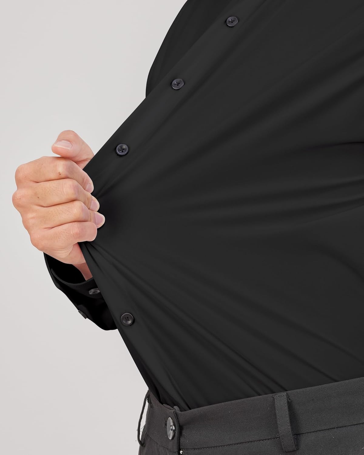 Thumbnail 1 de J.VER Men's Stretch Dress Shirt: Long Sleeve, Solid Button-Down, Versatile for Work and Occasions