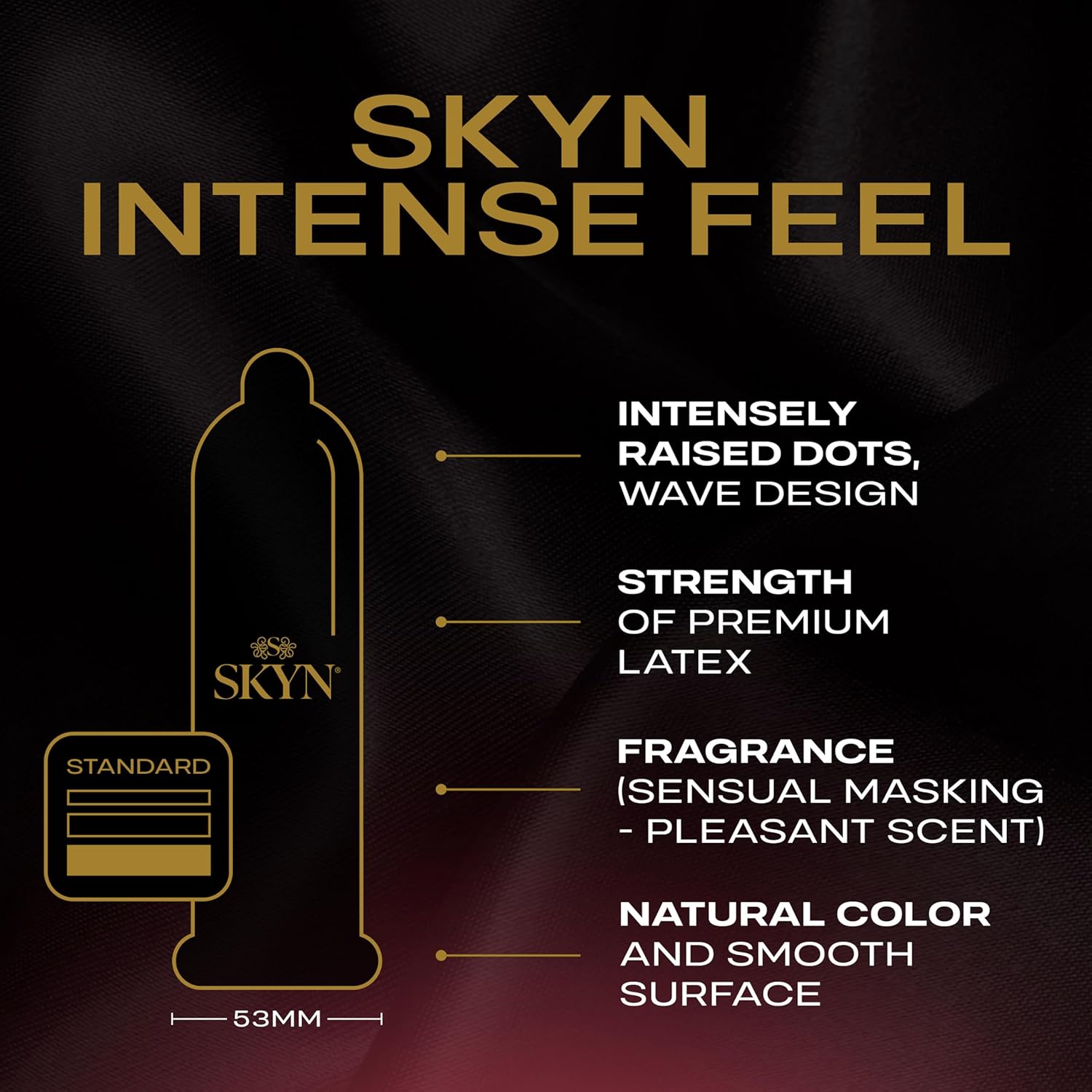 Thumbnail 2 de SKYN Intense Feel Non-Latex Condoms – 10 Pack (Regular, 53mm, Ribbed & Dotted)