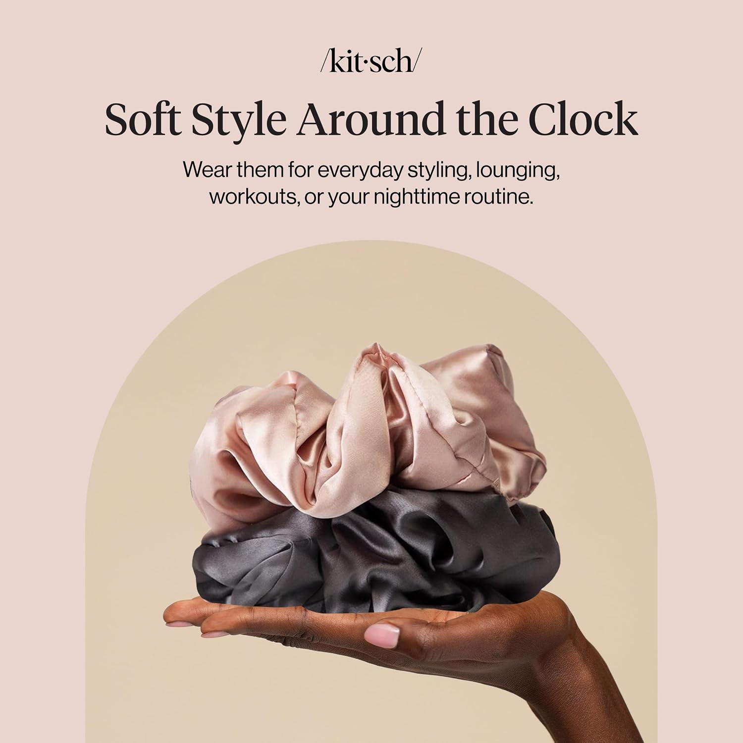 Detalle 2 de Kitsch Satin Hair Scrunchies 2pc โ satin scrunchie ๐