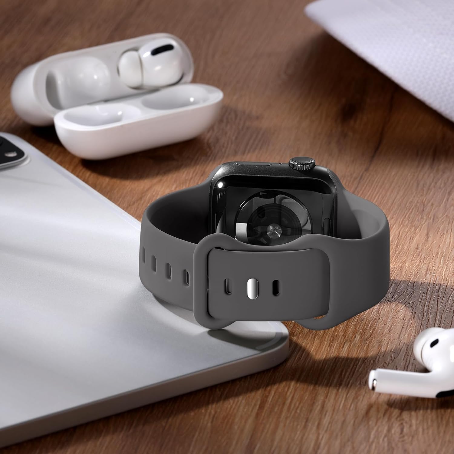 Thumbnail 1 de CeMiKa Silicone Apple Watch Strap 38–49mm: Compatible with Series 1–11, SE & Ultra, easy install