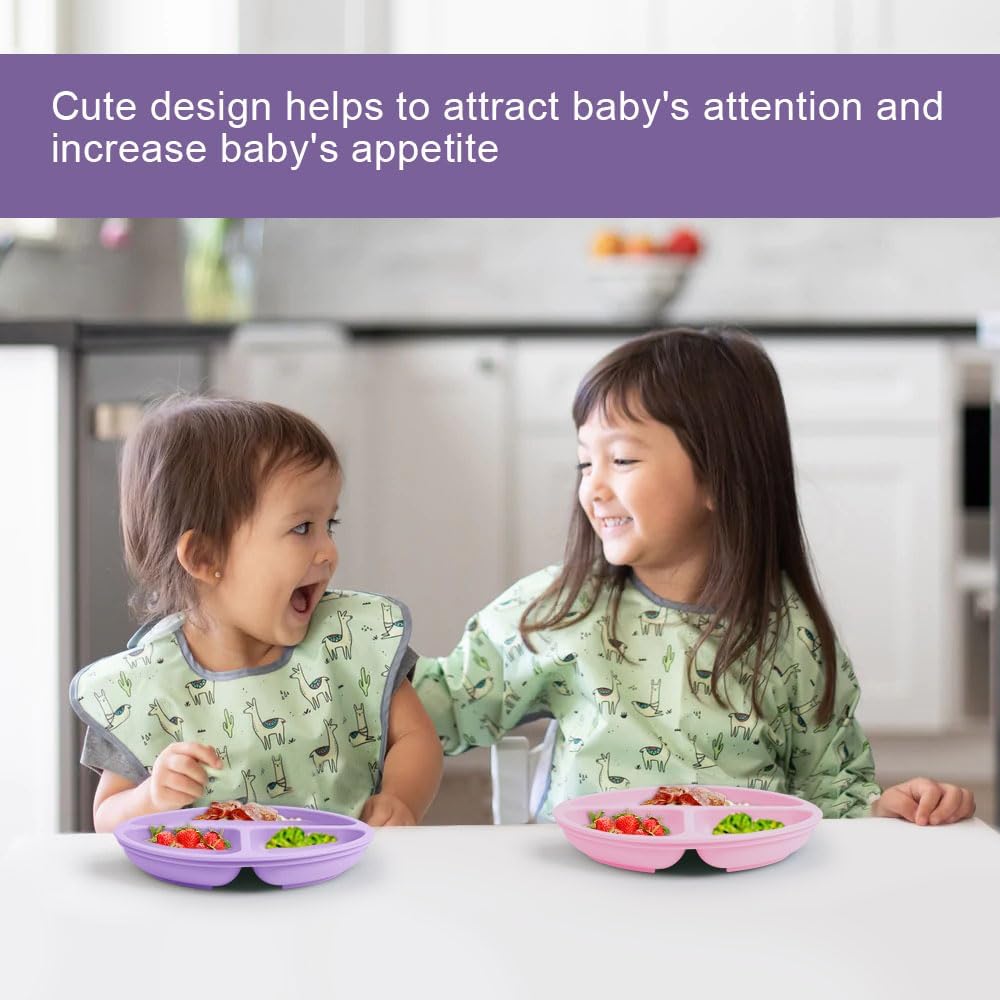 Thumbnail 6 de Vicloon Piatto con Ventosa per Bambini in Silicone – Set da 3, lavabile in lavastoviglie, per svezzamento