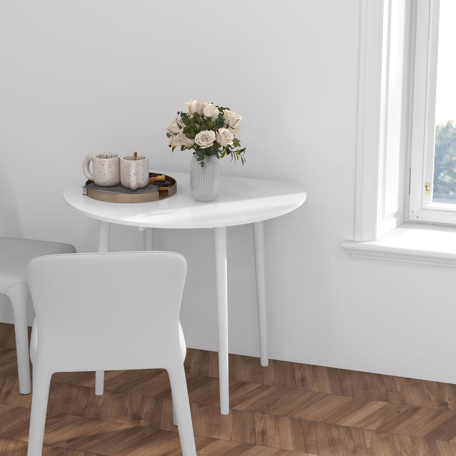 Thumbnail 6 de HOMCOM Table à Manger Pliante Ø89 cm