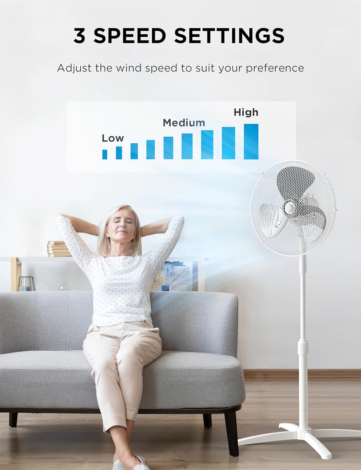 Detalle de Midea FS40-25MUK(WH) 40W Pedestal Fan