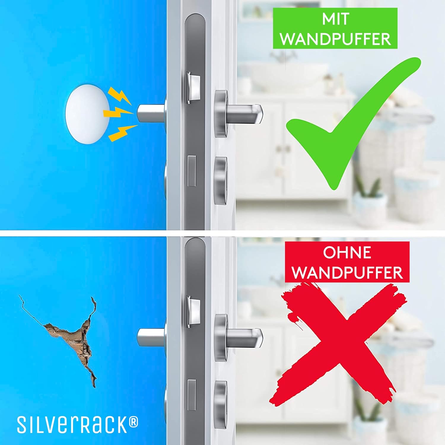 Thumbnail 1 de SilverRack Türstopper selbstklebend 10 Stück 🏠