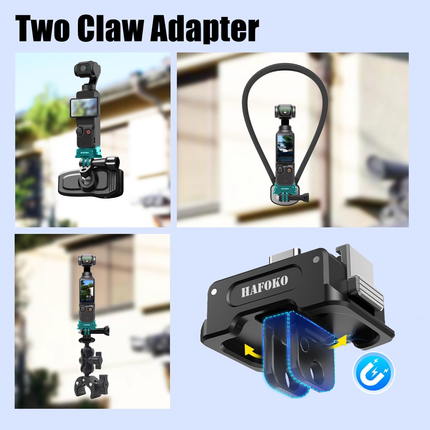 Detalle de HAFOKO Osmo Pocket 3 charging base adapter for tripod