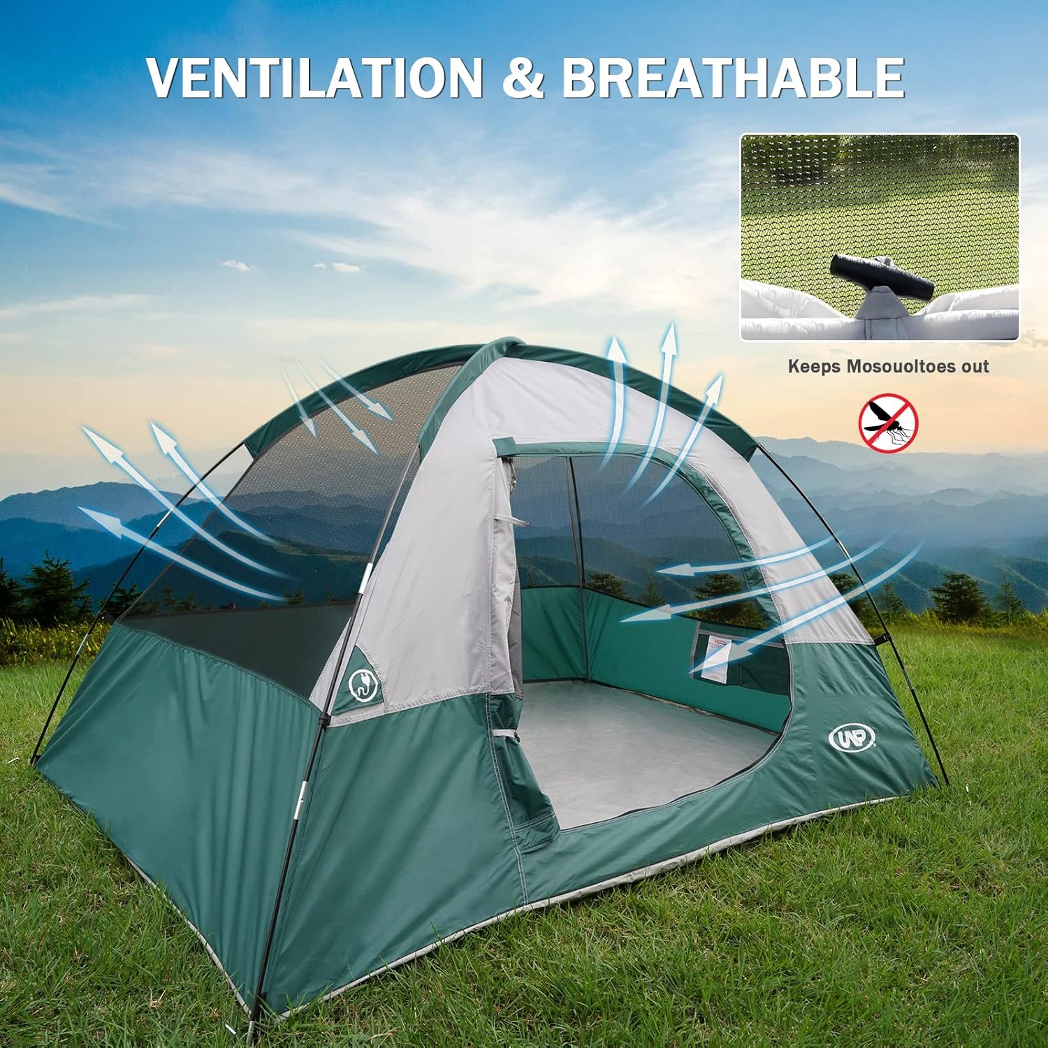Thumbnail 3 de UNP Tente de Camping 2-3 Places, Ultra Léger et Coupe-Vent, Imperméable avec Rainfly