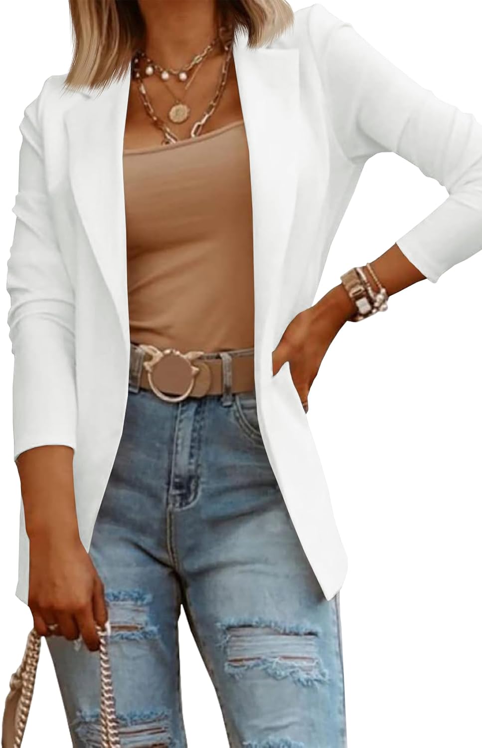 Thumbnail 1 de NIUBIA Knit Blazer Jacket, open front