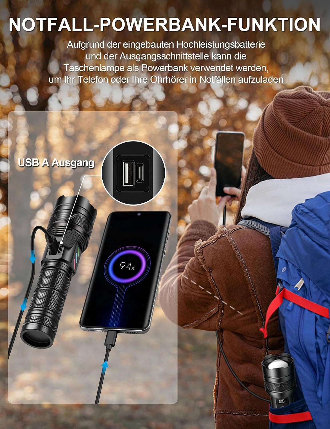 Thumbnail 6 de Esgreen ED0330 Taschenlampe 500000 Lumen