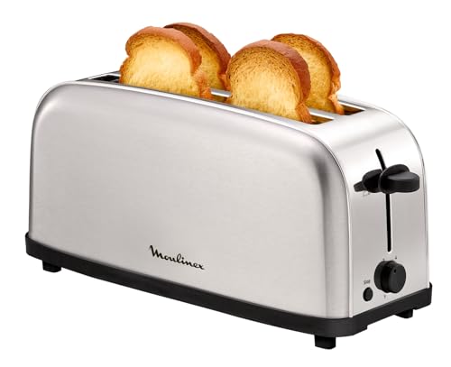 Detalle de Moulinex Classic: Tostador de Acero Inoxidable con 2 Ranuras Largas (LS330D) y 6 Niveles de Tostado