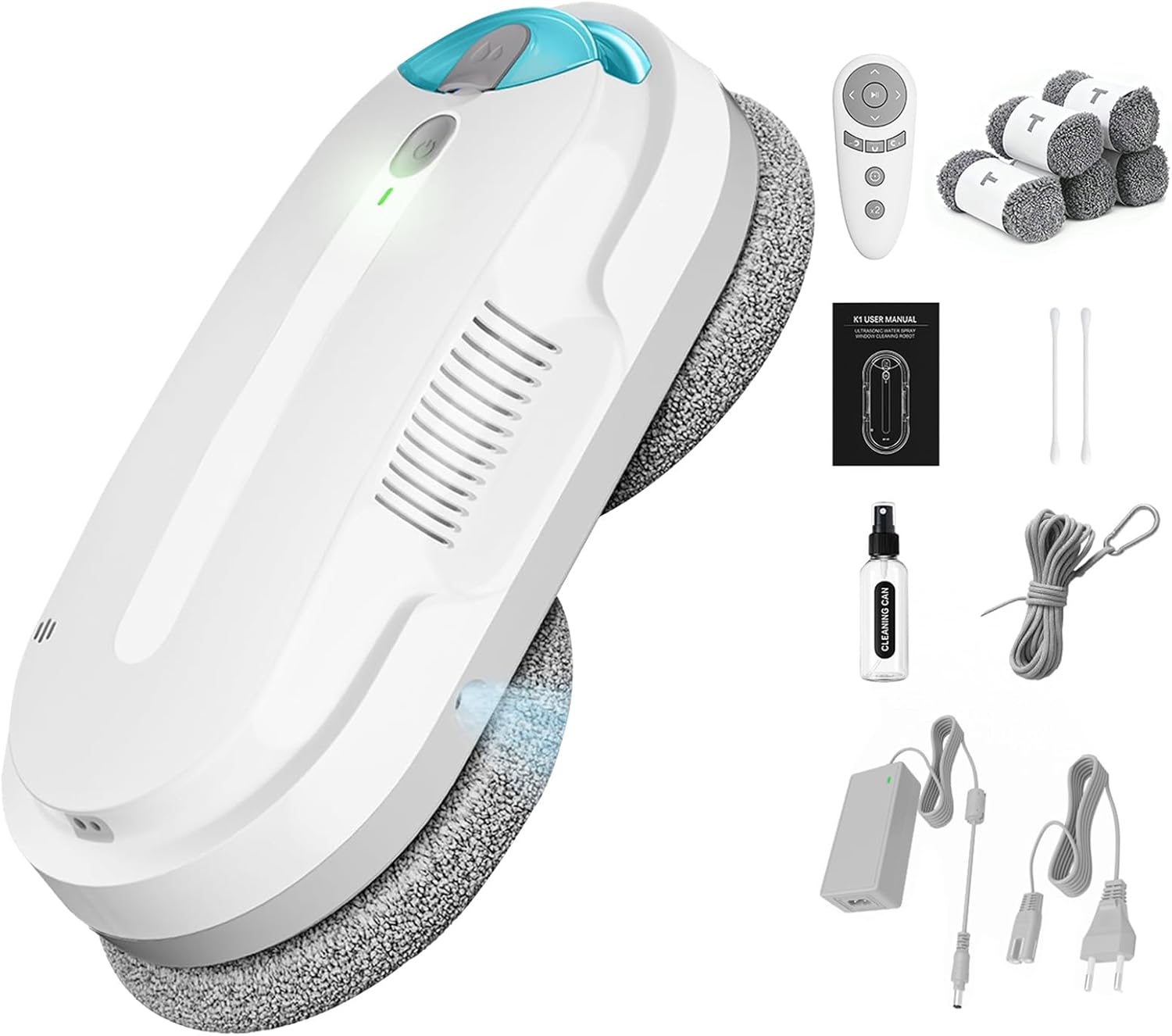 Detalle de HIXZAP X1 — Robot Nettoyeur de Vitres avec Spray Ultrasonique Bidirectionnel, Réservoir 85ml et Détection des Bords