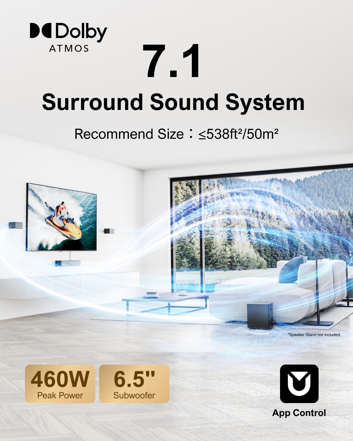 Detalle 2 de ULTIMEA Poseidon D80 U2620 7.1 Soundbar with Dolby Atmos and Wireless Subwoofer