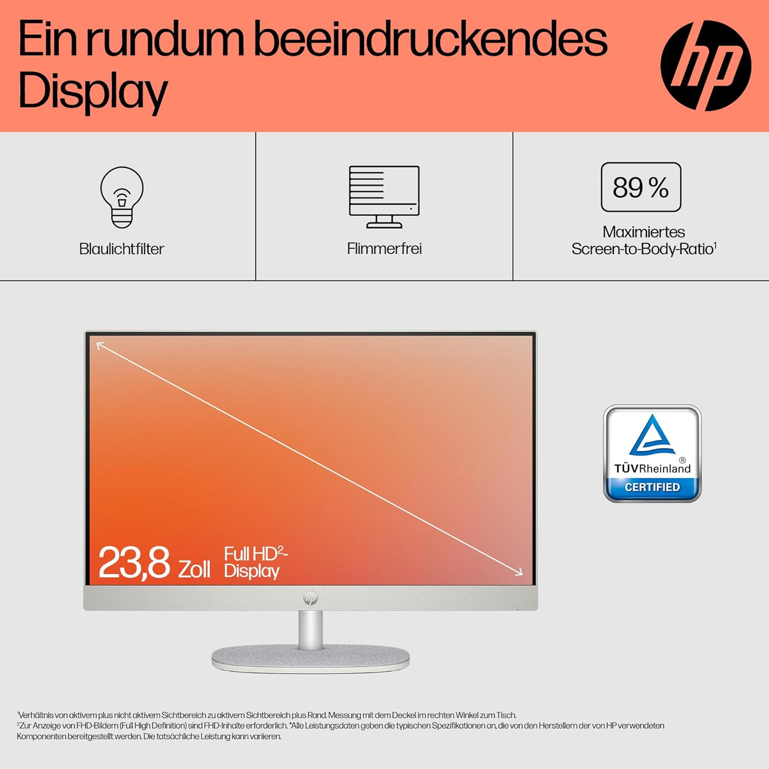 Thumbnail 6 de HP All-in-One Desktop-PC 23,8 Zoll FHD – Ryzen 5 7520U, 8 GB DDR5, 512 GB SSD, Windows 11 Home (weiß)