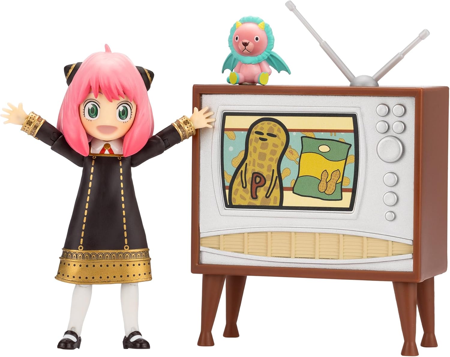 Detalle de Total Anime KAZ0005 Anya Forger – SPYxFAMILY: bewegliche Sammlerfigur 16,5 cm mit Gesichtern und Zubehör