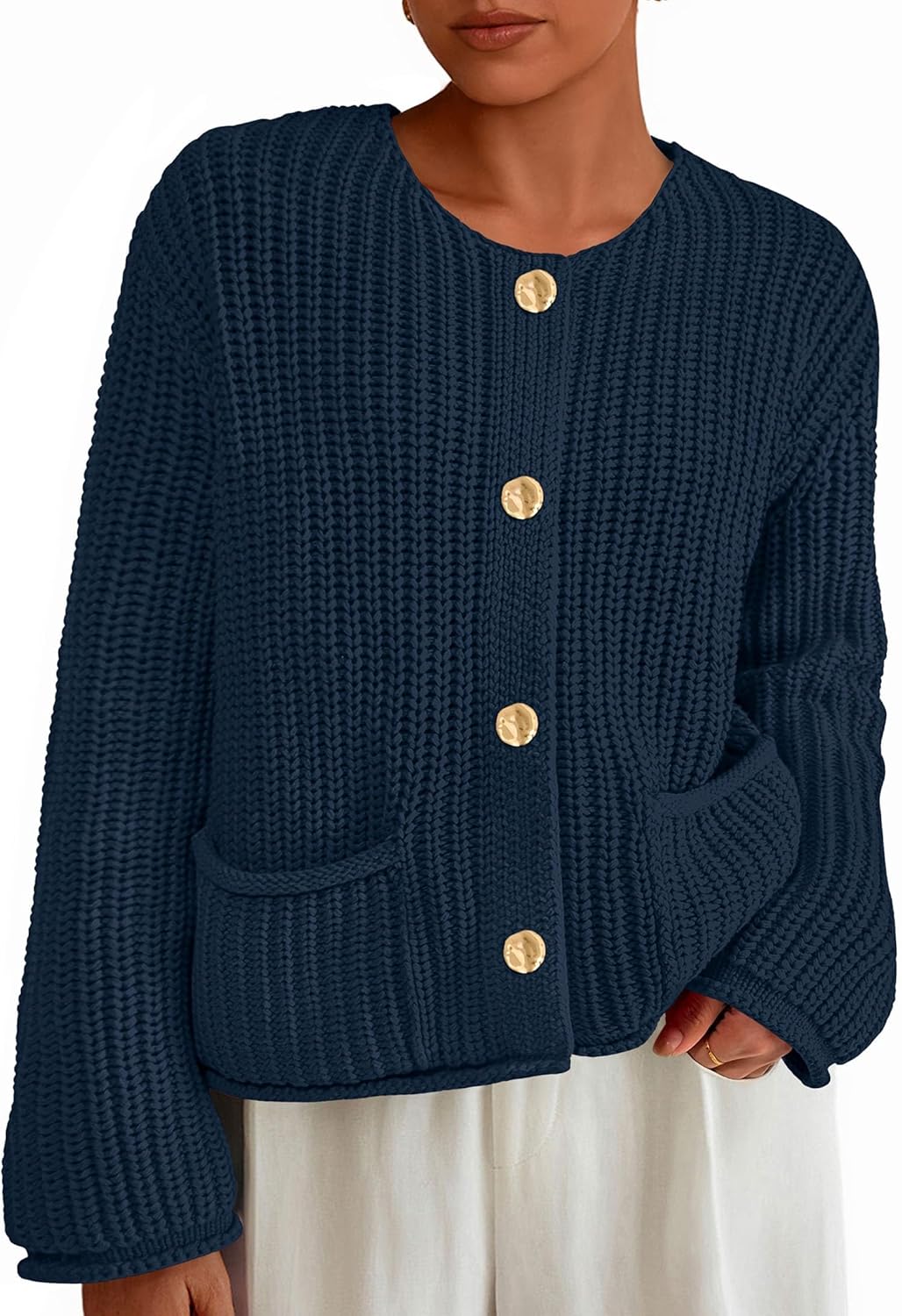 Detalle 2 de PrettyGarden Women's Cardigan Knit Sweater with Pockets 2025