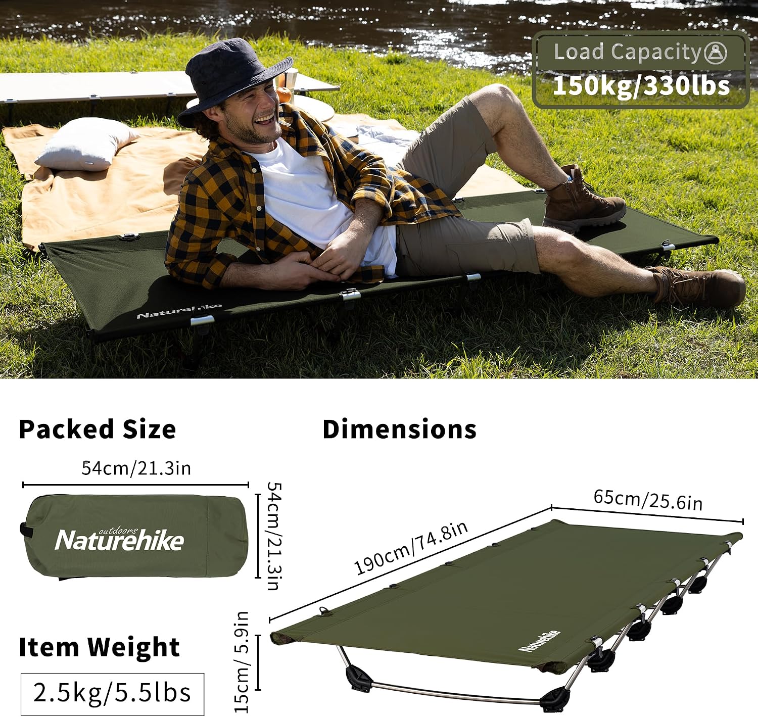 Detalle 2 de Naturehike Campingbett Ultraleicht 150 kg
