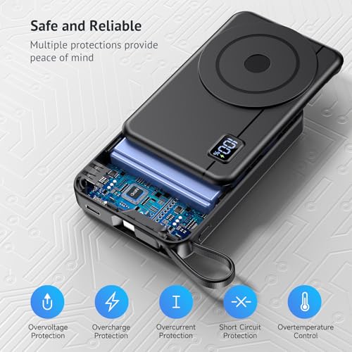 Thumbnail 6 de Moscsaz Batterie Externe Sans Fil Magnétique 10000mAh pour iPhone et Samsung – Charge Rapide et Induction