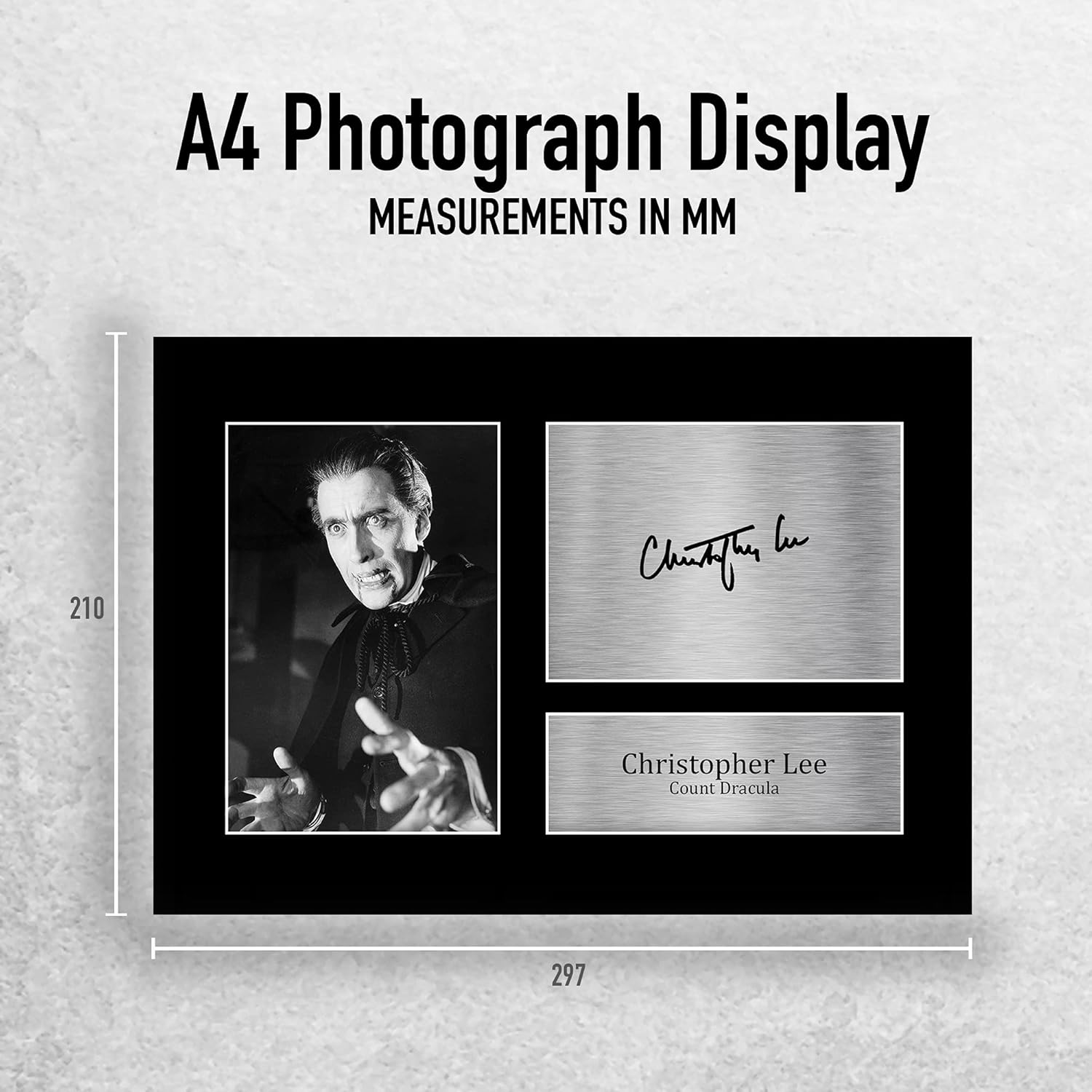 Thumbnail 1 de HWC Trading A4 Christopher Lee Dracula signed autograph printed photo (movie memorabilia gift)