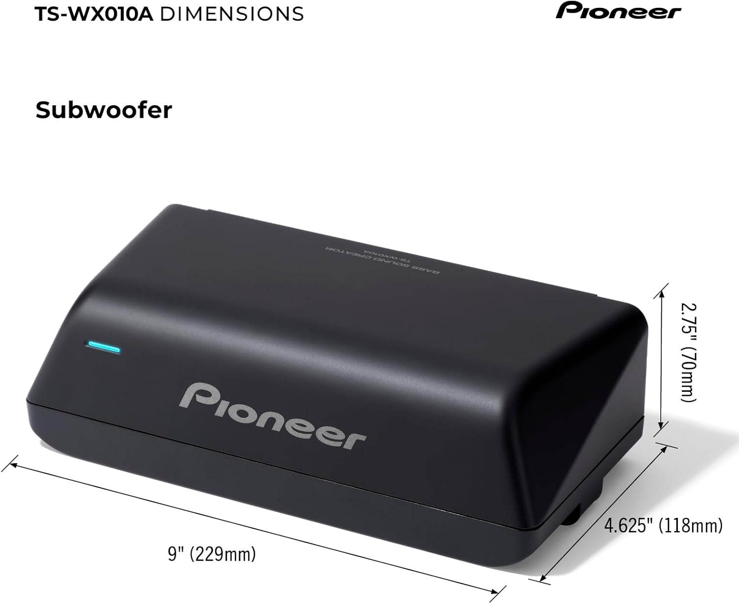 Thumbnail 6 de Pioneer TS-WX010A ultra-compact powered active subwoofer (160 W) for car audio