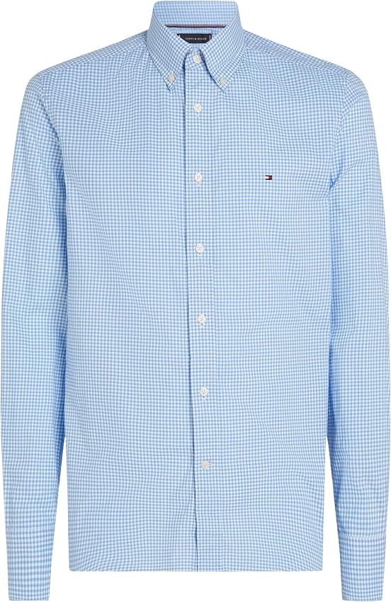 Detalle de Tommy Hilfiger Camisa Flex Poplin Gingham XS camisa 100% algodón