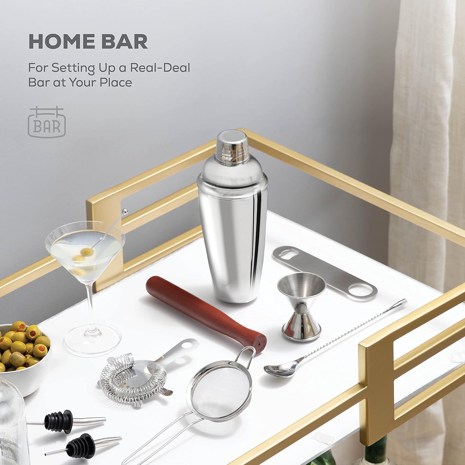 Thumbnail 3 de FineDine 10-Piece Cocktail Shaker Set with Travel Bag