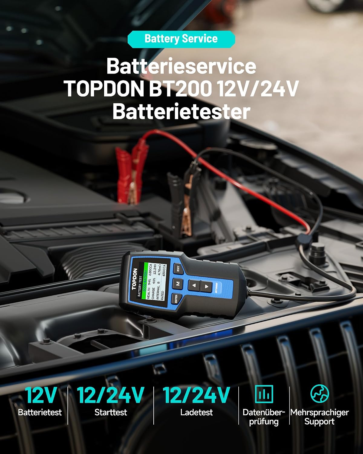 Detalle 2 de TOPDON BT200 Batterietester 12V/24V